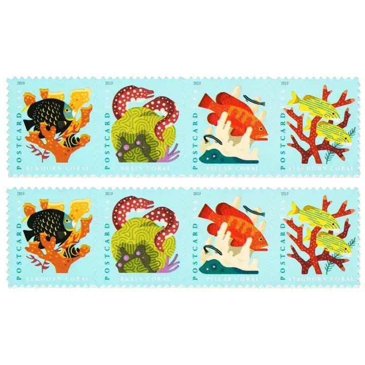2019 USPS Coral Reefs Postcard First Class Forever Postage Stamps 1set=5Sheets  Was $73.00/set