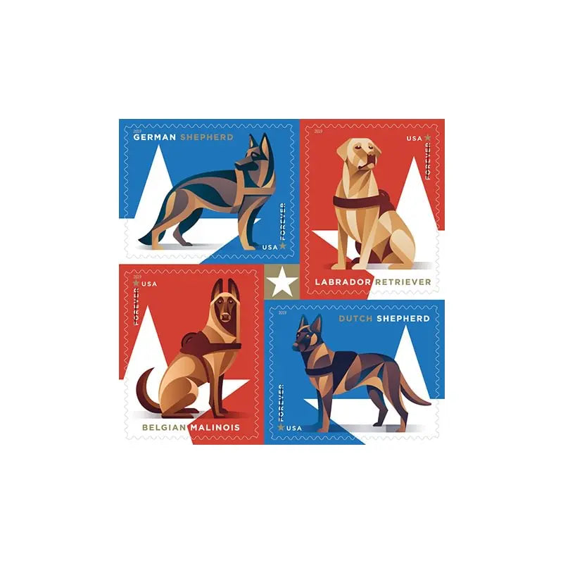 2019 "Military Working Dogs" Forever Stamps 1set=5Sheets  Was $73.00/set