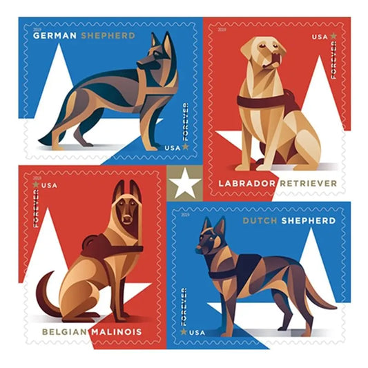 2019 "Military Working Dogs" Forever Stamps 1set=5Sheets  Was $73.00/set