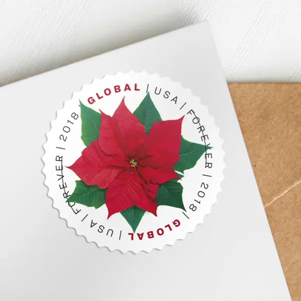2018 Global: Poinsettia Stamps, Sheet of 10 1set=5Sheets  Was $73.00/set