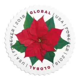 2018 Global: Poinsettia Stamps, Sheet of 10 1set=5Sheets  Was $73.00/set