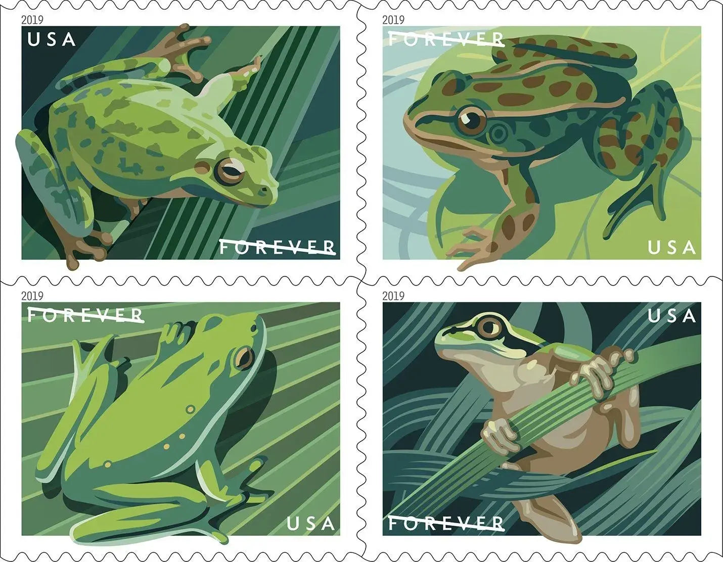 2019 USPS Frogs Forever First Class Postage Stamps 1set=5Sheets  Was $73.00/set