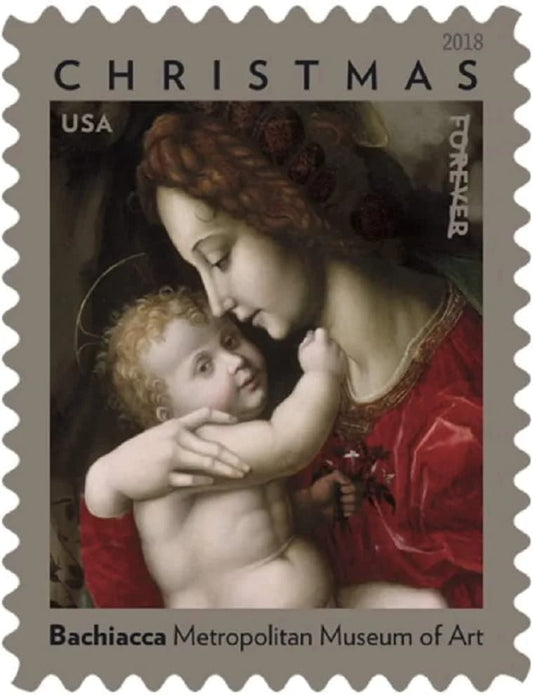 2018 USPS Madonna and Child by Bachiacca Forever Stamps 1set=5Sheets  Was $73.00/set