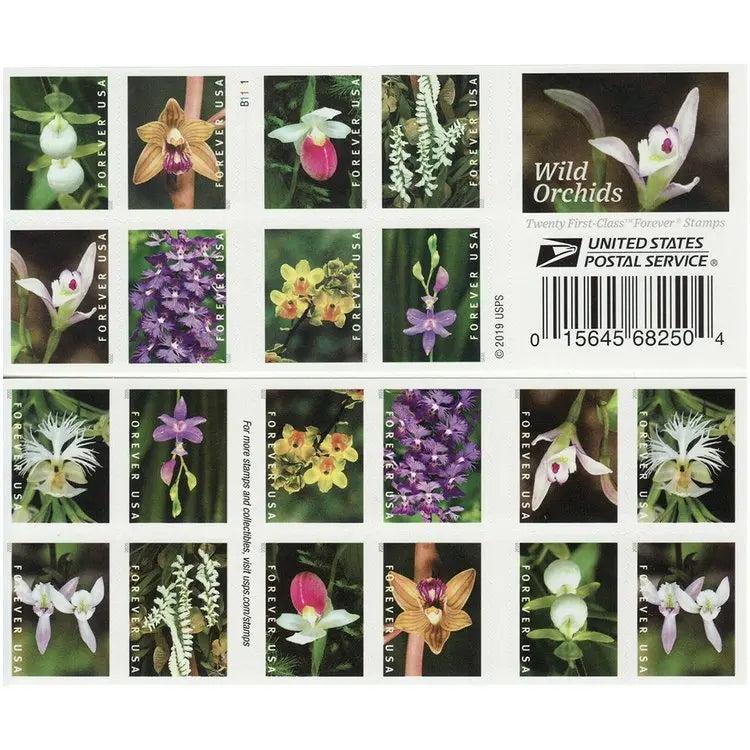 2020 Wild Orchid Forever Stamps 1set=5Sheets  Was $73.00/set