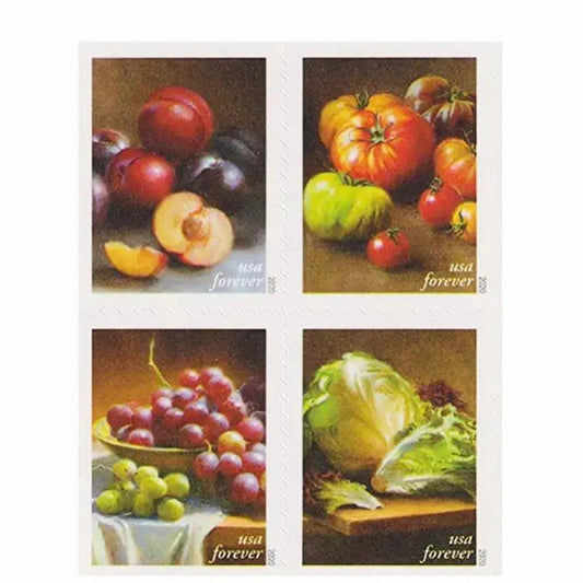 2020 USPS Fruits & Vegetables Forever Stamps 1set=5Sheets  Was $73.00/set