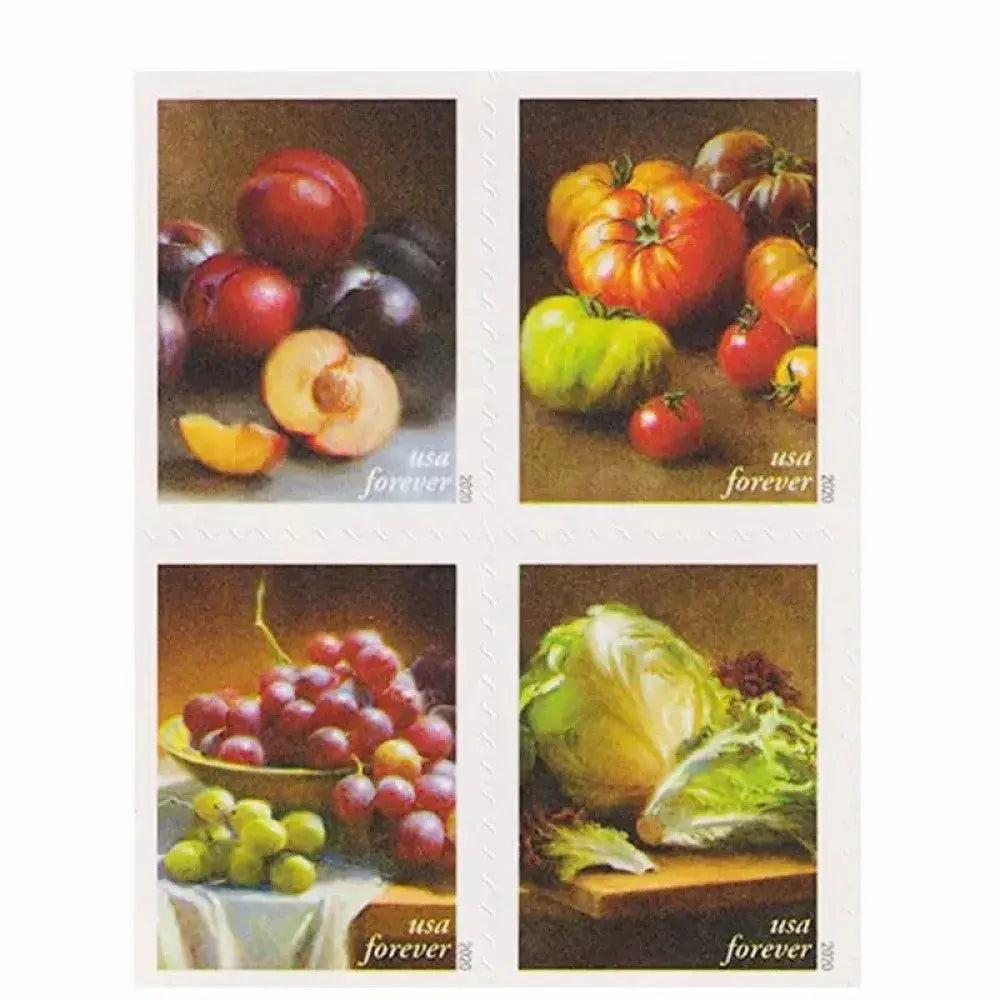 2020 USPS Fruits & Vegetables Forever Stamps 1set=5Sheets  Was $73.00/set