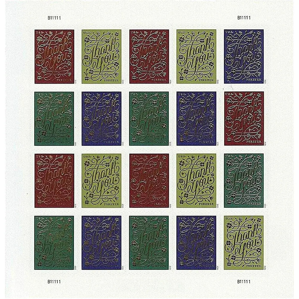 2020 USPS Thank You Forever Postage Stamps 1set=5Sheets  Was $73.00/set