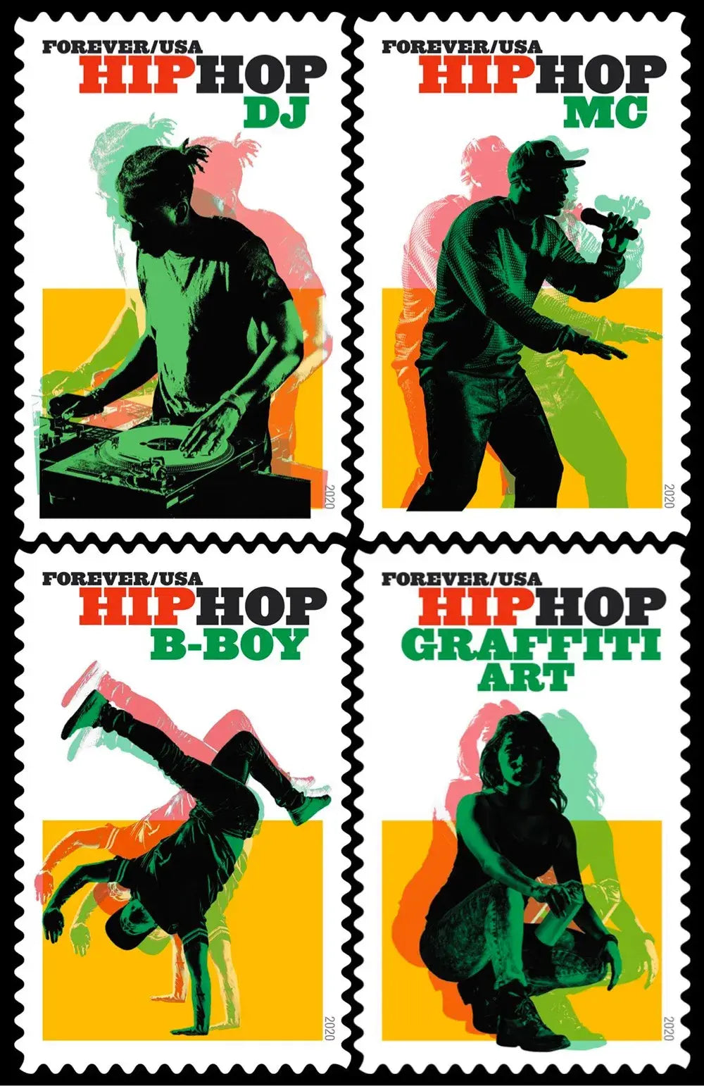 2020 USPS Hip Hop First-Class Forever Stamps 1set=5Sheets  Was $73.00/set