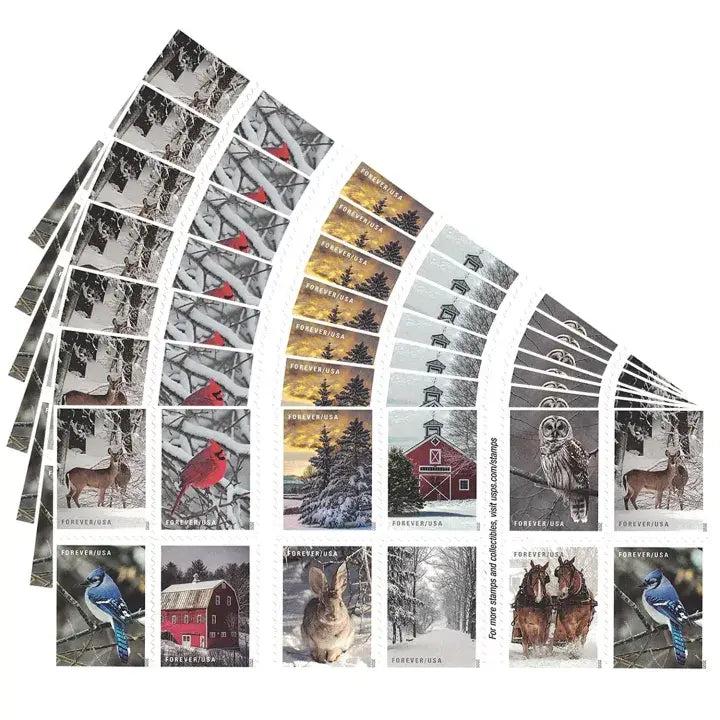 2020 USPS Winter Scenes First Class Forever Postage Stamps 1set=5Sheets  Was $73.00/set