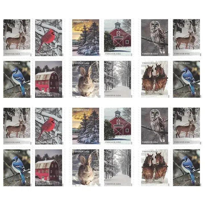 2020 USPS Winter Scenes First Class Forever Postage Stamps 1set=5Sheets  Was $73.00/set