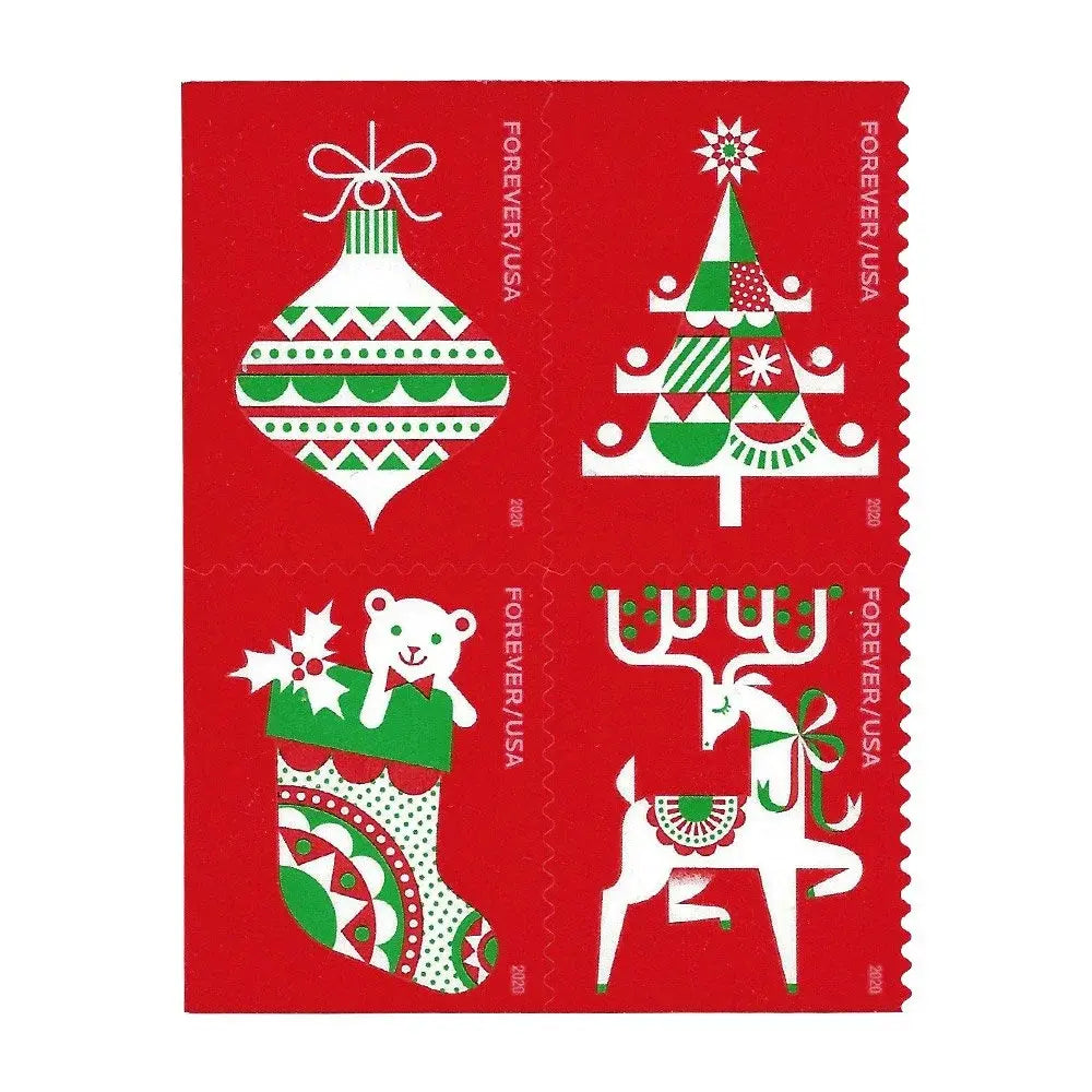 2020 USPS Holiday Delights Forever Stamps 1set=5Sheets  Was $73.00/set