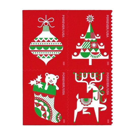 2020 USPS Holiday Delights Forever Stamps 1set=5Sheets  Was $73.00/set