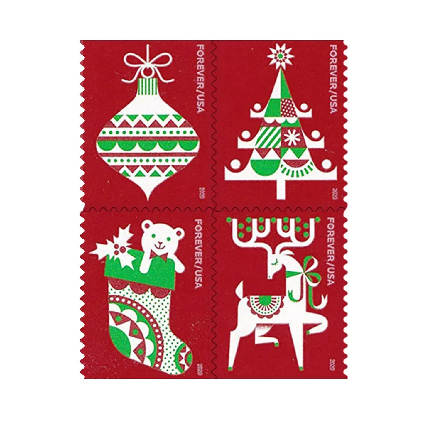 2020 USPS Holiday Delights Forever Stamps 1set=5Sheets  Was $73.00/set