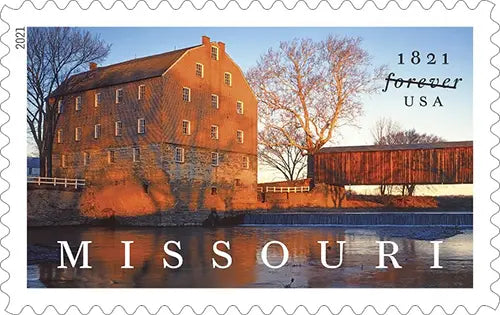 Bollinger’s Mill and Burfordville Covered Bridge Featured on Missouri Statehood Stamp  1set=5Sheets  Was $73.00/set