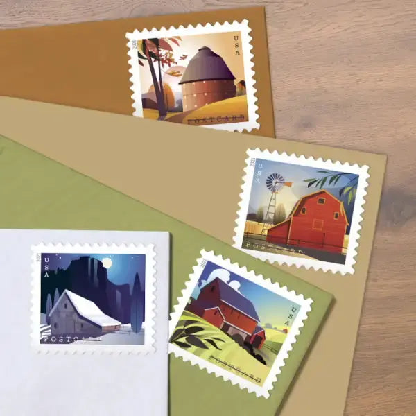 2021 USPS Barns Postcard Forever Postage Stamps 1set=5Sheets  Was $73.00/set