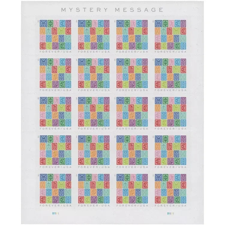 2021 USPS Mystery Message Forever Postage Stamps 1set=5Sheets  Was $73.00/set