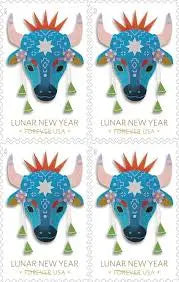 2021 USPS Lunar New Year: Year Of The Ox Stamps 1set=5Sheets  Was $73.00/set