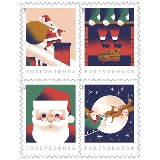 2021 USPS A Visit from St Nick Forever First Class Postage Stamps 1set=5Sheets  Was $73.00/set