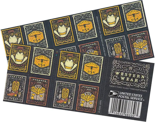 2021 USPS Western Wear Forever Postage Stamps 1set=5Sheets  Was $73.00/set