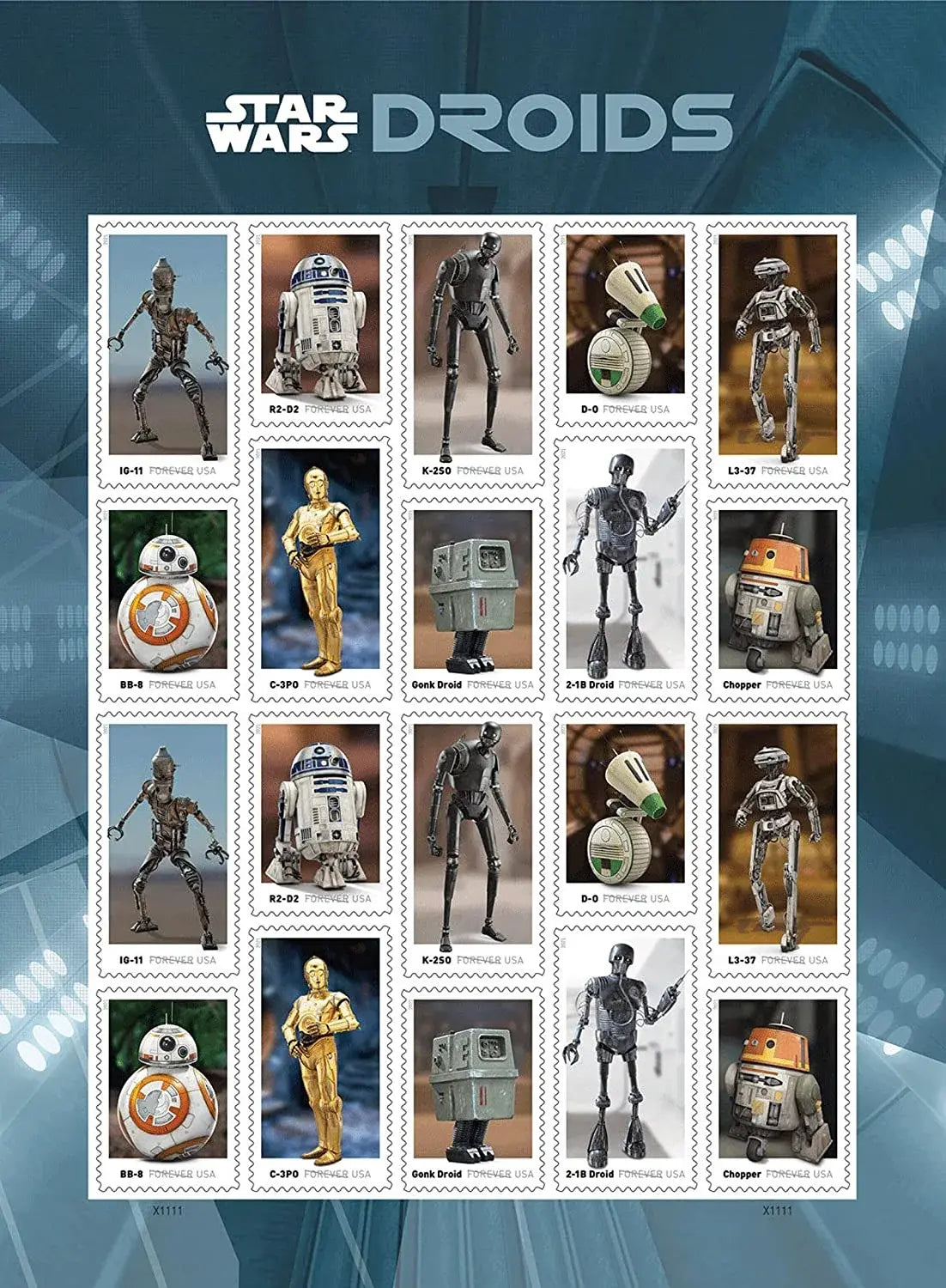 2021 USPS Star Wars Droids Forever Postage Stamps 1set=5Sheets  Was $73.00/set