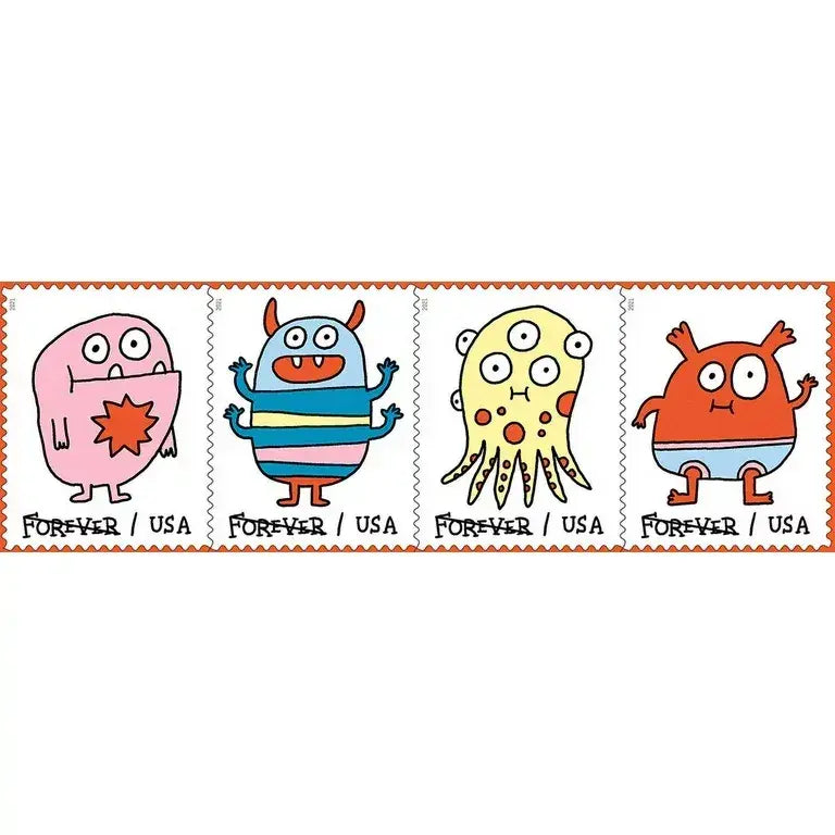 USPS 2021 Message Monsters Forever First Class Postage Stamps 1set=5Sheets  Was $73.00/set