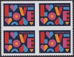 2021 USPS Love Forever Stamps 1set=5Sheets  Was $73.00/set
