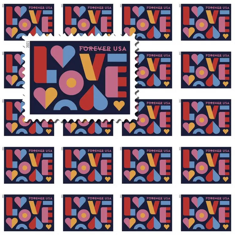 2021 USPS Love Forever Stamps 1set=5Sheets  Was $73.00/set
