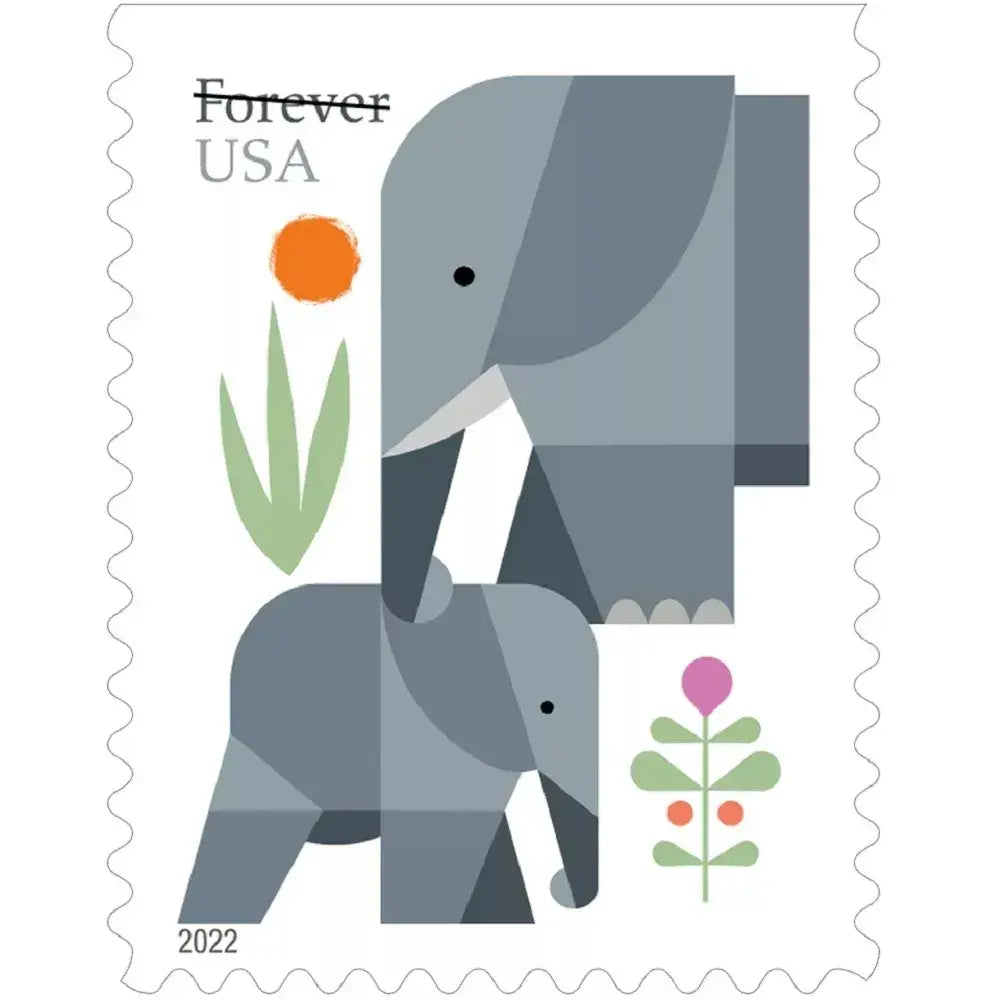 2022 US Elephants First Class Forever Stamps 1set=5Sheets  Was $73.00/set
