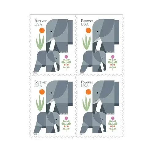 2022 US Elephants First Class Forever Stamps 1set=5Sheets  Was $73.00/set