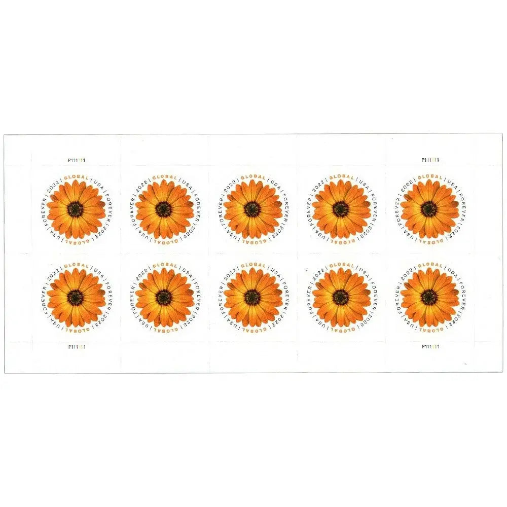 2022 USPS Global Forever International Mail African Daisy Postage Stamps 1set=5Sheets  Was $73.00/set