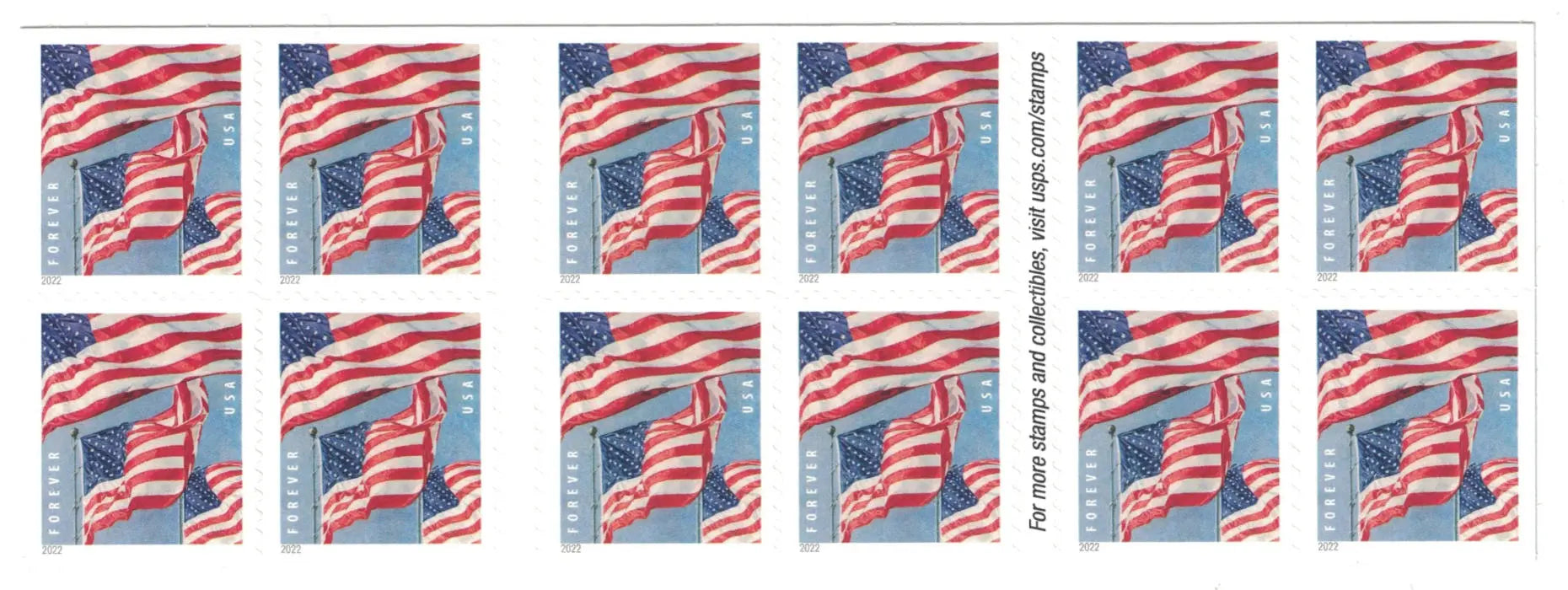 USPS U.S Flag 2022 Forever Stamps 1set=5Sheets  Was $73.00/set