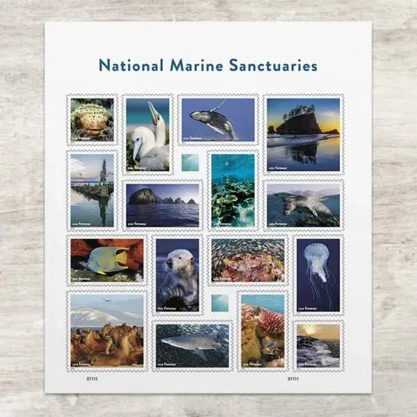 2022 US National Marine Sanctuaries Forever Postage Stamps 1set=5Sheets  Was $73.00/set