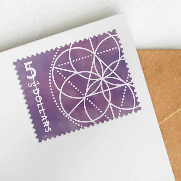 2022 $5 Floral Geometry Stamps, Sheet of 10 1set=5Sheets  Was $73.00/set