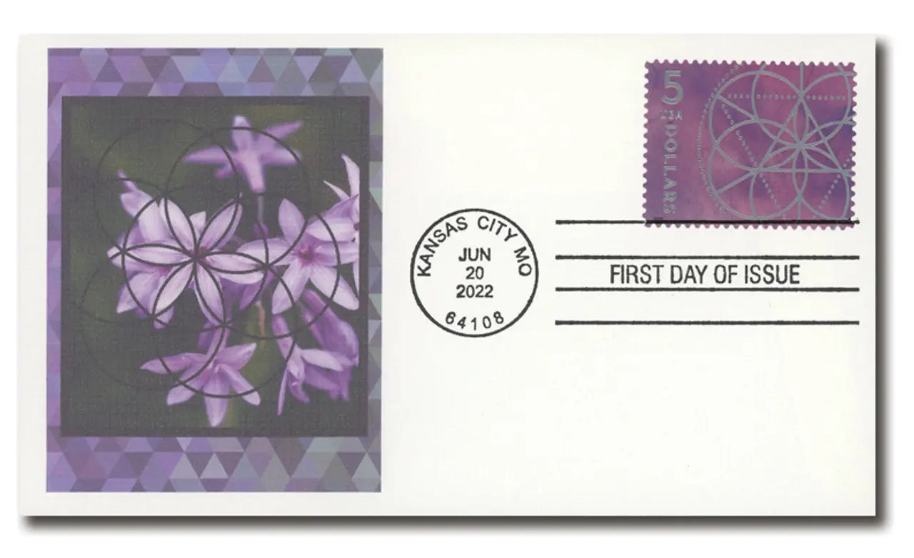 2022 $5 Floral Geometry Stamps Sheet of 4 1set=5Sheets  Was $73.00/set
