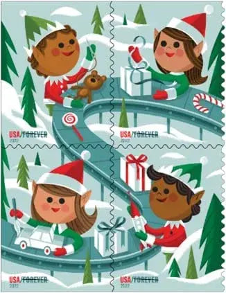 2022 USPS Holiday Elves Forever Postage Stamps 1set=5Sheets  Was $73.00/set