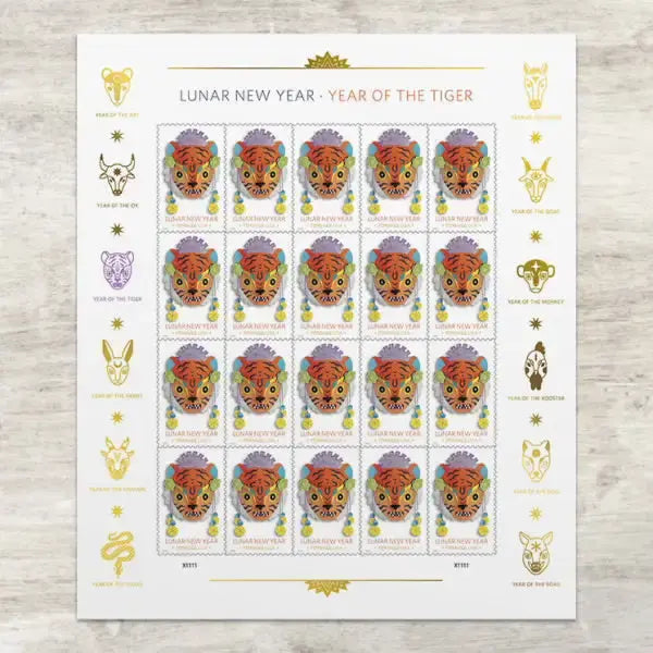 2022 USPS Lunar New Year - Year of The Tiger Postage Stamps 1set=5Sheets  Was $73.00/set