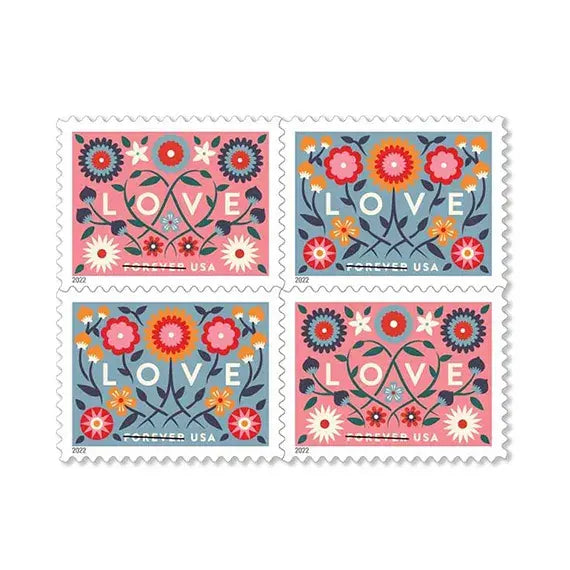 2022 Love Forever Stamps 1set=5Sheets  Was $73.00/set