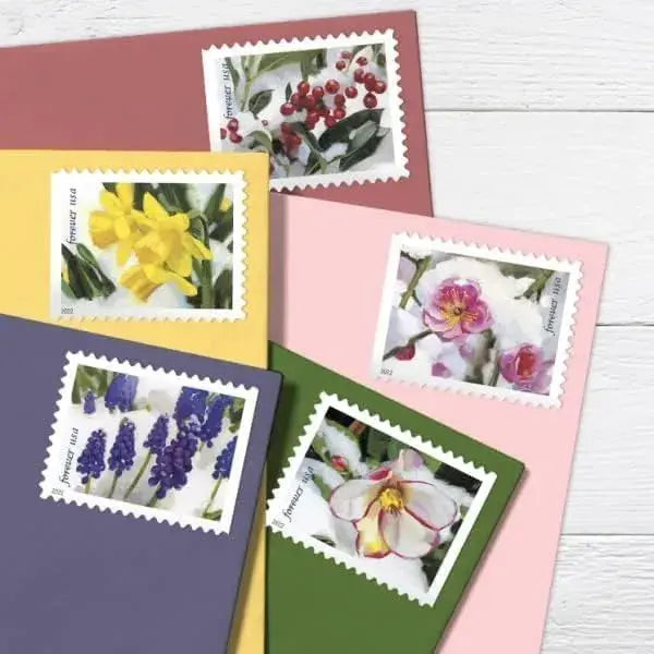 2022 USPS Snowy Garden Beauty Forever Postage Stamps 1set=5Sheets  Was $73.00/set