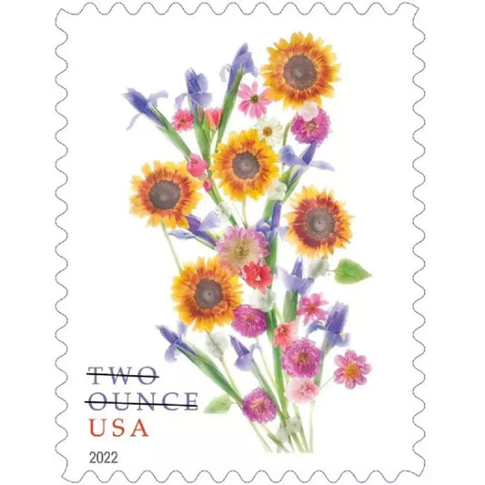 2022 US Two Ounce Sunflower Bouquet Forever Stamps 1set=5Sheets  Was $73.00/set