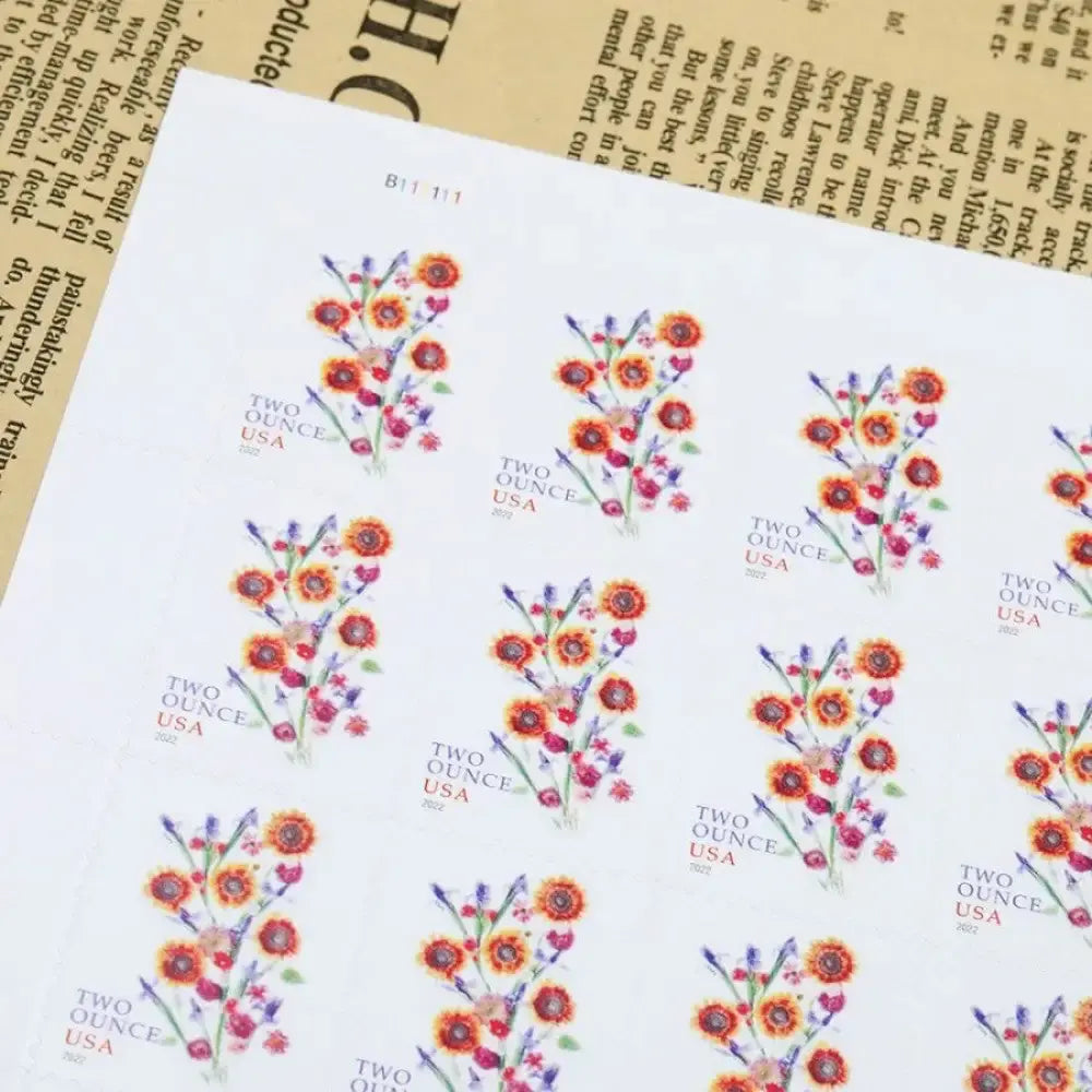 2022 US Two Ounce Sunflower Bouquet Forever Stamps 1set=5Sheets  Was $73.00/set