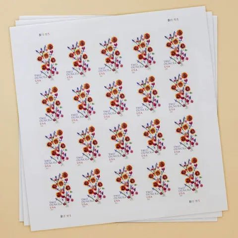 2022 US Two Ounce Sunflower Bouquet Forever Stamps 1set=5Sheets  Was $73.00/set