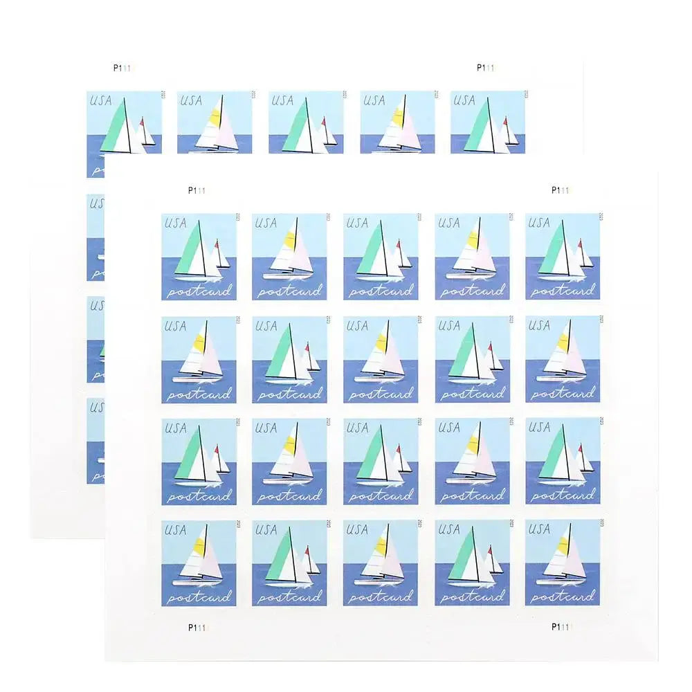 2023 US Sailboats Postcard Forever First-Class Postage Stamps 1set=5Sheets  Was $73.00/set