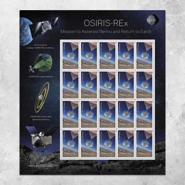 2023 Osiris-REx Mission to Asteroid Bennu and Return to Earth Forever Postage Stamps 1set=5Sheets  Was $73.00/set