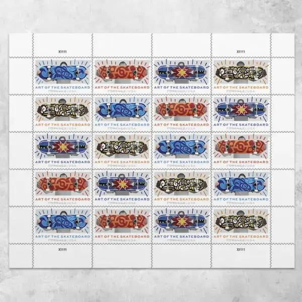 2023 Art of the Skateboad Postage Stamps 1set=5Sheets  Was $73.00/set