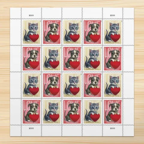 2023 USPS Cat and Dog Love Forever Stamps 1set=5Sheets  Was $73.00/set
