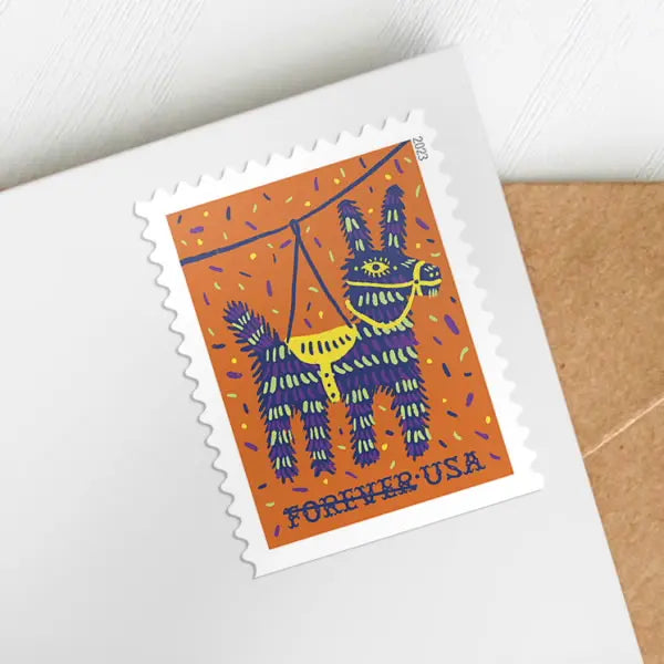 2023 Piñatas! Stamps, Book of 20 1set=5Sheets  Was $73.00/set