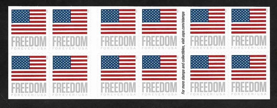 2023 US FREEDOM FLAG 1set=5Sheets  Was $73.00/set