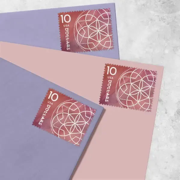 2023 US 10 Dollar Floral Geometry Stamps 1set=5Sheets  Was $73.00/set