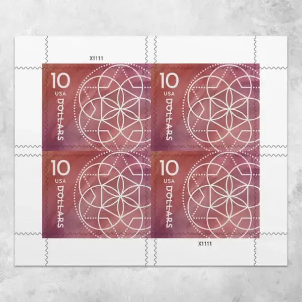 2023 US 10 Dollar Floral Geometry Stamps 1set=5Sheets  Was $73.00/set