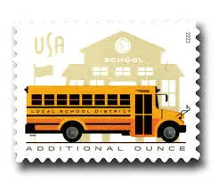 2023 USA School Bus Additional Ounce Stamps 1set=5Sheets  Was $73.00/set